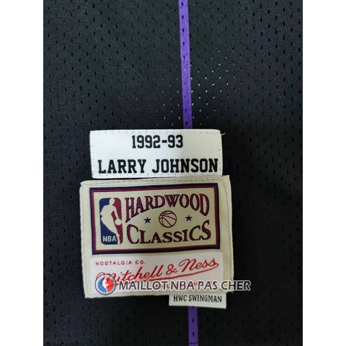 Maillot Charlotte Hornets Larry Johnson NO 2 Mitchell & Ness 1992-93 Noir
